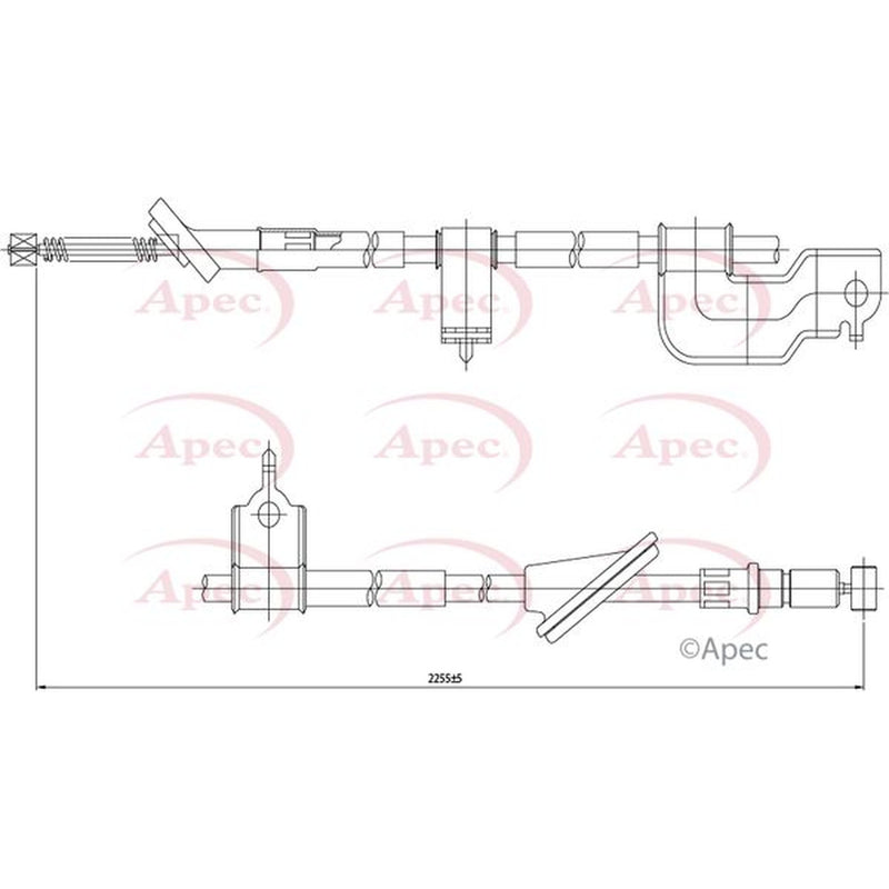 Apec Handbrake Cable Right Rear fits Honda Cr-V 2001-2007 2.0 2.2