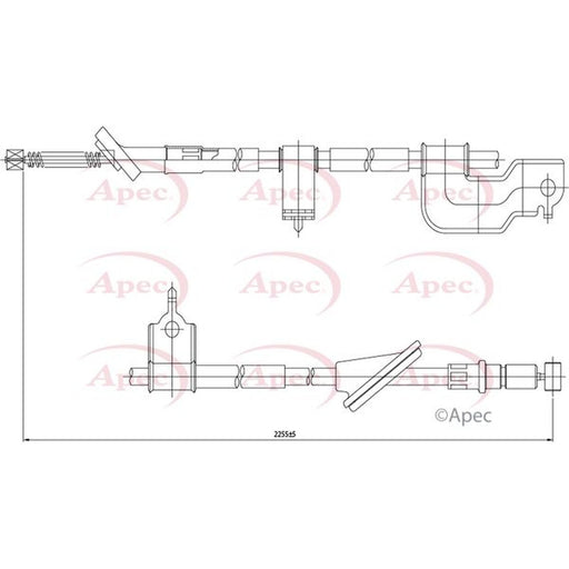 Apec Handbrake Cable Right Rear fits Honda Cr-V 2001-2007 2.0 2.2