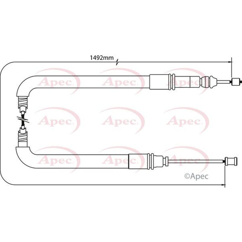 Apec Handbrake Cable Left Rear fits Citroën Dispatch II 2007-2016 1.6
