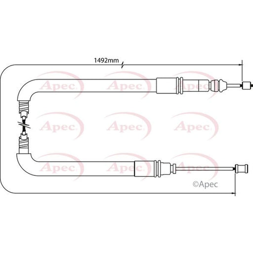 Apec Handbrake Cable Right Rear CAB1063