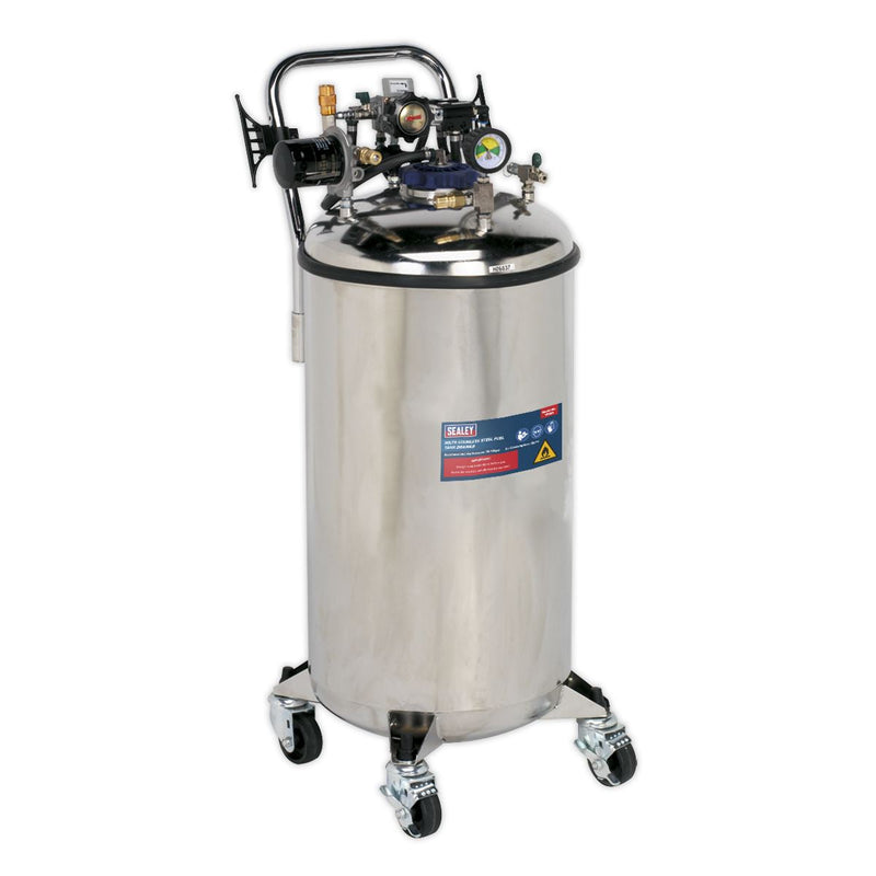 Sealey Fuel Tank Drainer 90L Stainless Steel TP201 Sealey - Dynamic Drive