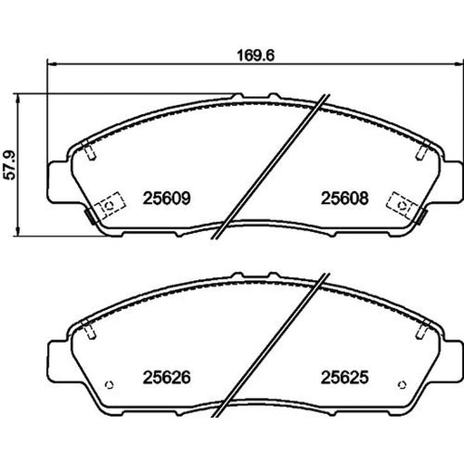 DON Front Brake Pad Set fits Acura Mdx 2013 on 3.5