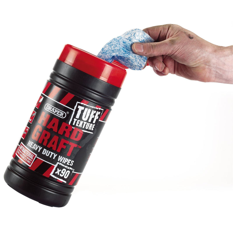 Draper 'Hard Graft' Tuff Texture Heavy Duty Wipes (Tub of 90) 84712 Draper  - Dynamic Drive
