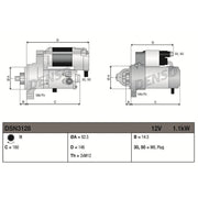 Denso Starter Motor 12V 1.1kW 9 Teeth fits Audi A4 B6 2000-2005 1.6 1.8 2.0