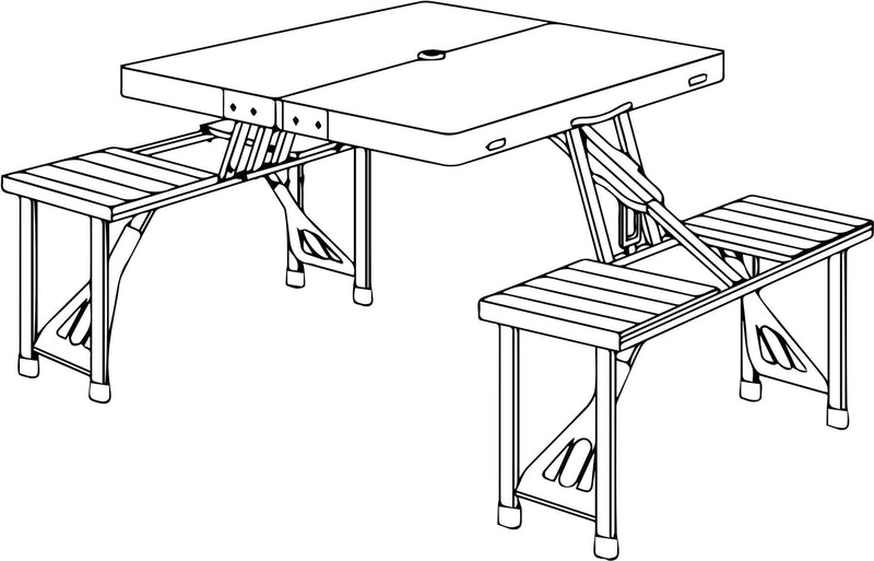 Quest Gloucester Deluxe Folding Picnic Set Table & Bench (Onyx Edition) Quest - Dynamic Drive