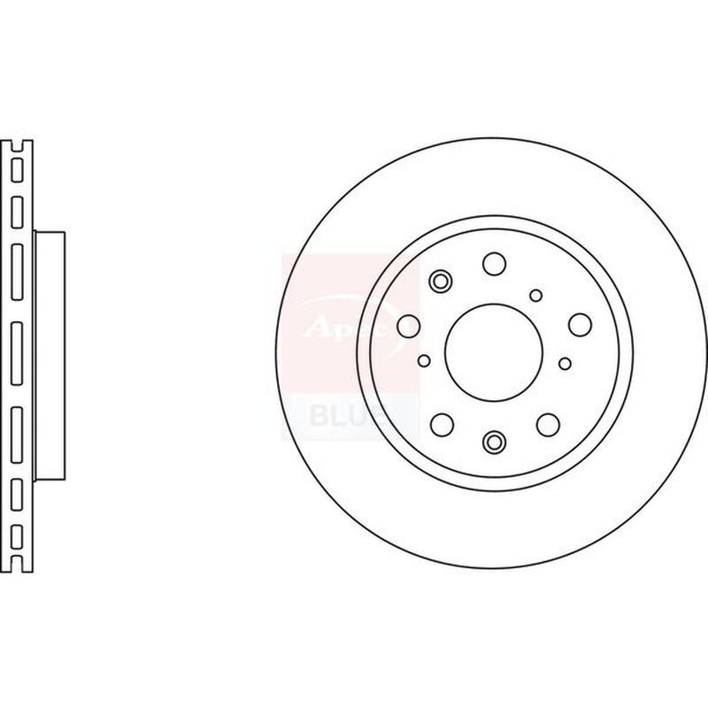 Apec 2 x Vented Brake Discs fits Suzuki Swift III 2005-2015 1.3 1.6