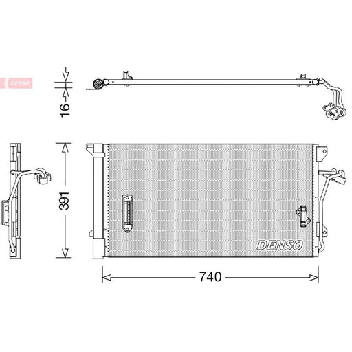 Denso Air Conditioning Condenser fits Audi A6 C5 1998-2005 3.7 4.2