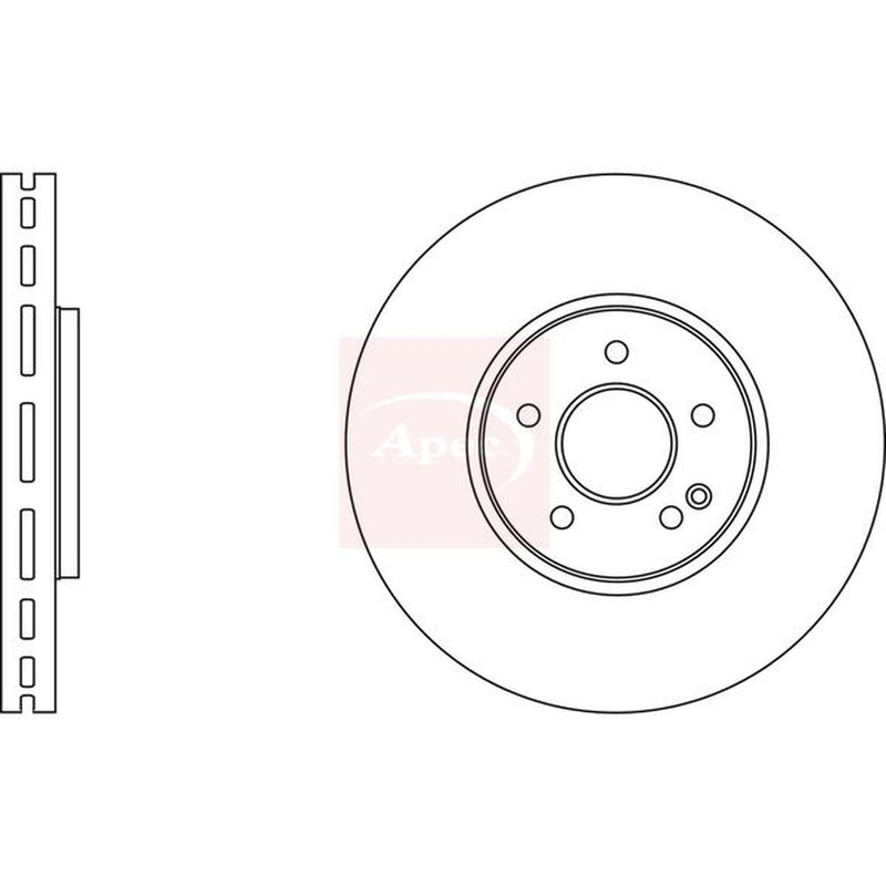 Apec Front Brake Vented Discs & Pads fits Mercedes-Benz Clk 1998-2002 208.370