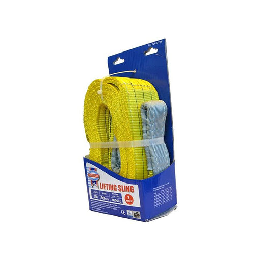 Faithfull Lifting Sling Yellow 3 Tonne 90mm x 3m Faithfull - Dynamic Drive