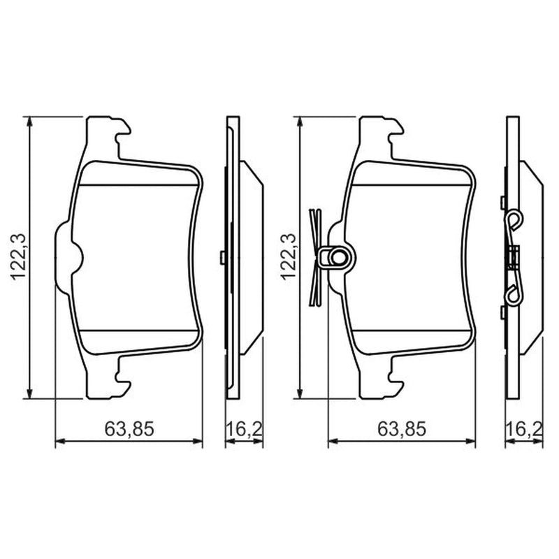 Bosch Front & Rear Pads fits Jaguar Xk II 2009-2014 5.0