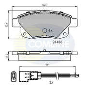 Comline 4 x Rear Brake Pad Set fits Ford Transit 2006-2014 2.2 2.3 2.4 3.2