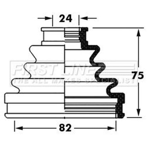 First Line Drive Shaft Bellow Kit Rear Left fits Lexus Rx 2000-2003