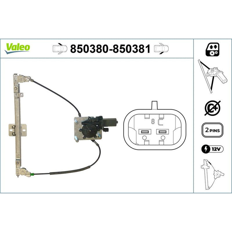 Valeo Electric Window Regulator Lifter Right Front 850381
