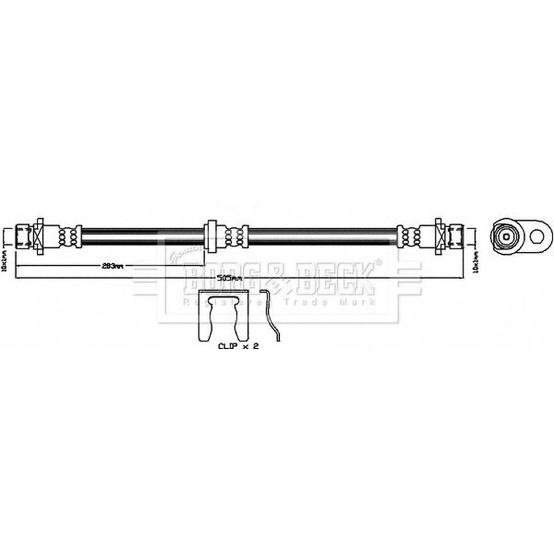 Borg & Beck Brake Hydraulic Hose Line Rear Right BBH8123
