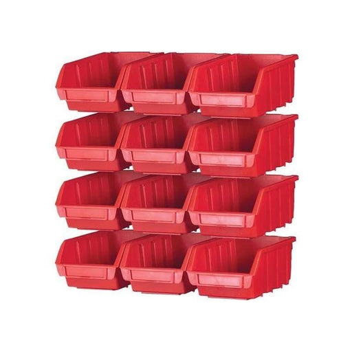 Faithfull 12 Plastic Storage Bins with Wall Mounting Rails Faithfull - NN4 Online