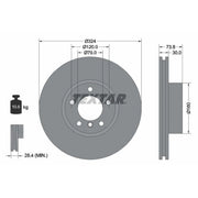 Textar 2 x Vented Front Brake Discs 92107105