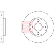 Apec 2 x Vented Brake Discs fits Ford Fiesta VII 2017-2021 1.0 1.1 1.5