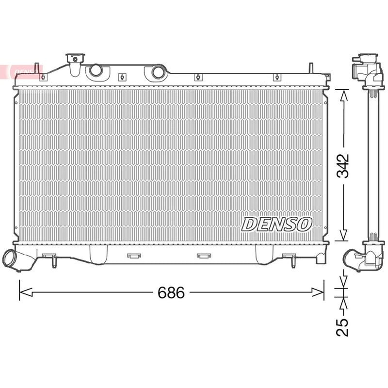 Denso Engine Radiator fits Subaru Forester 2013 on 2.0