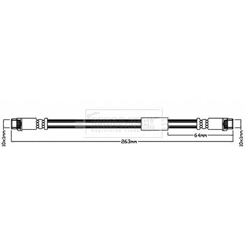 Borg & Beck Brake Hydraulic Hose Line Rear Right BBH7985