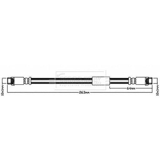 Borg & Beck Brake Hydraulic Hose Line Rear Right BBH7985