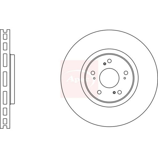 Apec 2 x Vented Brake Discs fits Honda Accord VIII 2008-2015 2.2 2.4
