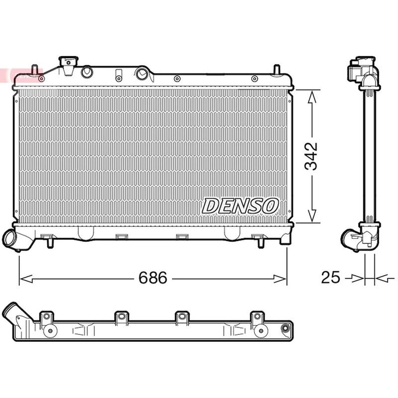 Denso Engine Radiator fits Subaru Forester 2008-2013 2.0