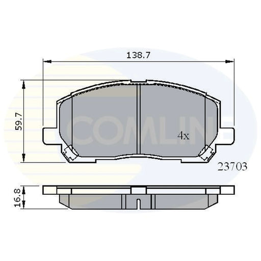 Comline 4 x Front Brake Pad Set fits Lexus Rx 2000-2003