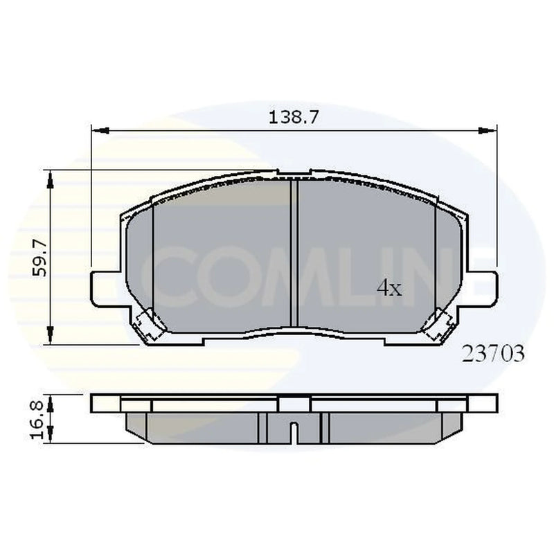 Comline Front & Rear Pads fits Toyota Highlander / Kluger 2005-2010 3.3
