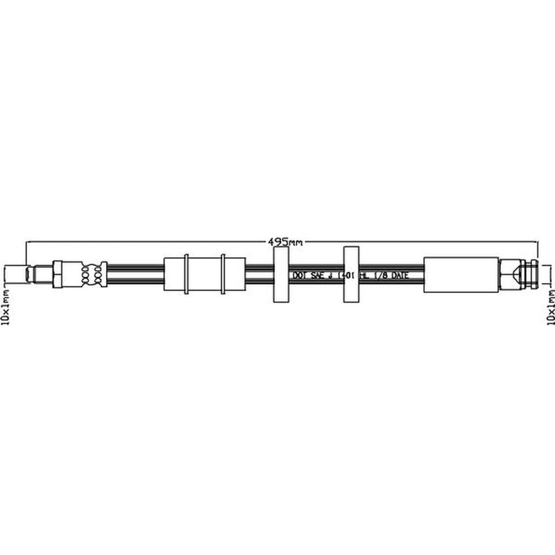 Juratek Brake Hydraulic Hose Line Front fits Fiat Ducato 2000-2011 2.0 2.3 2.8