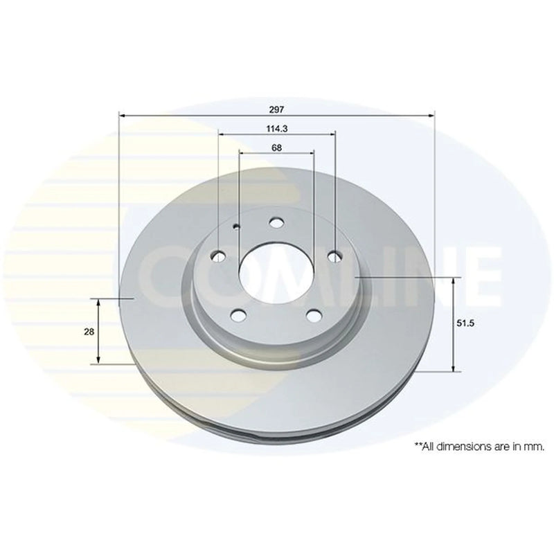 Comline Front Brake Internally Vented Discs & Pads fits Mazda CX-5 2017-2024 2.2