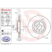 Brembo 2 x Internally Vented Front Brake Discs 09.D251.11-x2