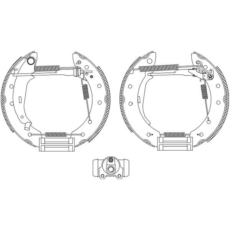 Mintex Brake Shoe Set Axle Kit fits Citroën Saxo 1996-2004 1.6