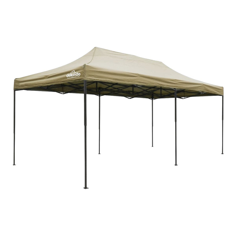 Dellonda 3x6m Pop-Up Gazebo Heavy Duty Carry Bag Rope Stakes & Weight Beige Dellonda - Dynamic Drive