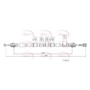 Apec Handbrake Cable Right Rear fits Dodge Journey 2008-2015 2.0 2.4 2.7 3.5 3.6