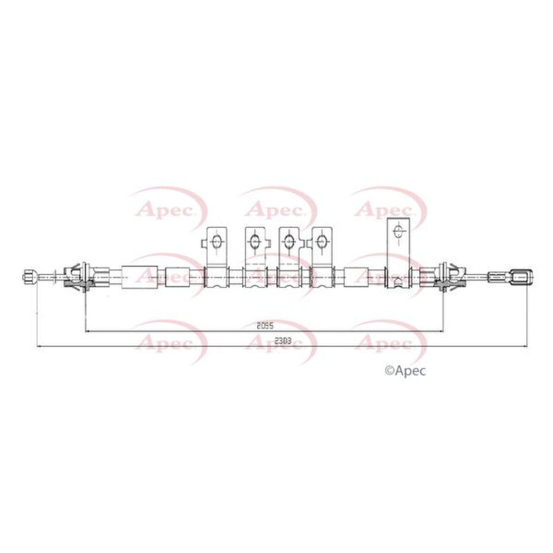 Apec Handbrake Cable Right Rear fits Dodge Journey 2008-2015 2.0 2.4 2.7 3.5 3.6