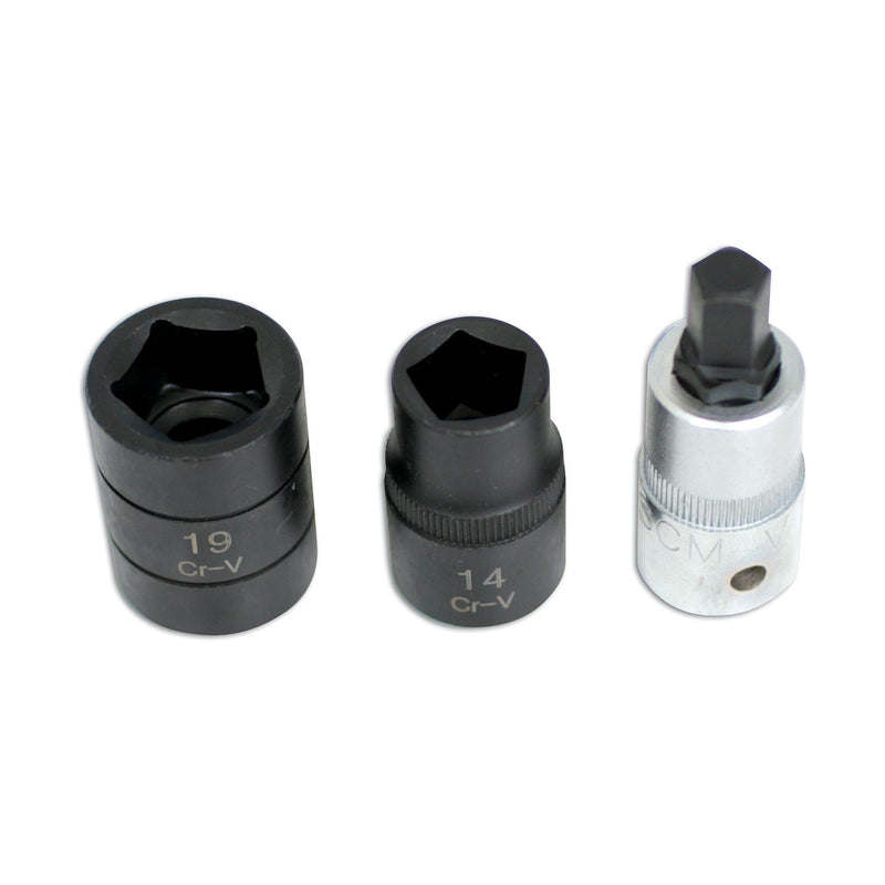Laser Pentagon Socket & Bit Set 3pc 4512 Laser - Dynamic Drive