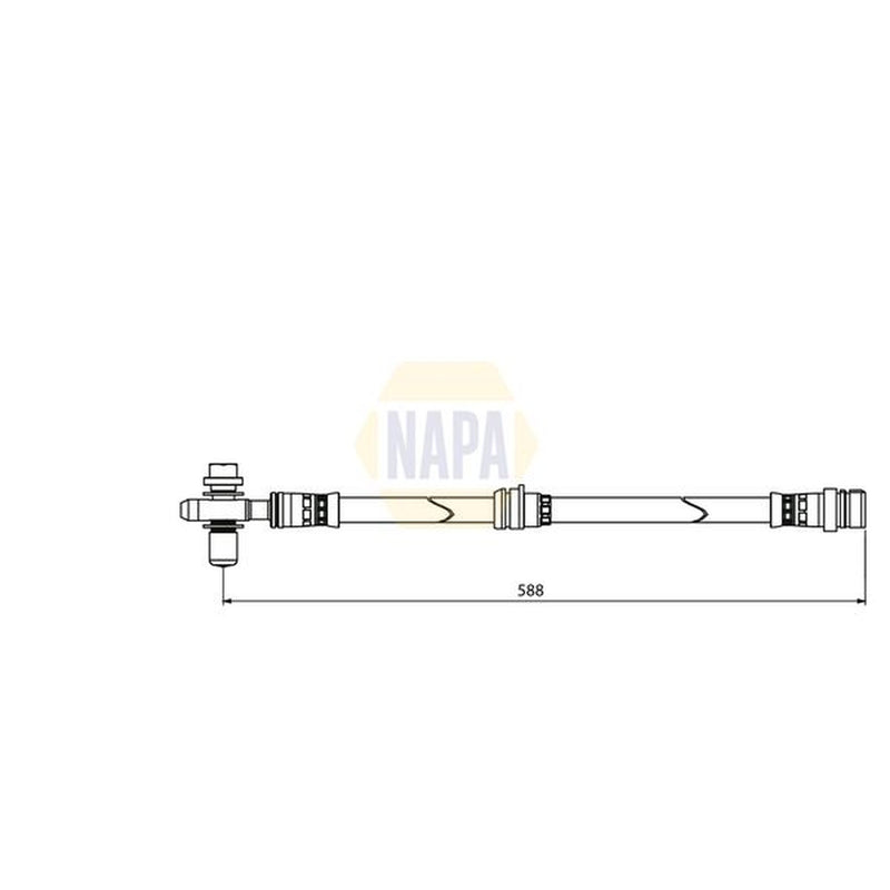 NAPA Brake Hydraulic Hose Line Front fits Audi Q3 2011-2018 2.0