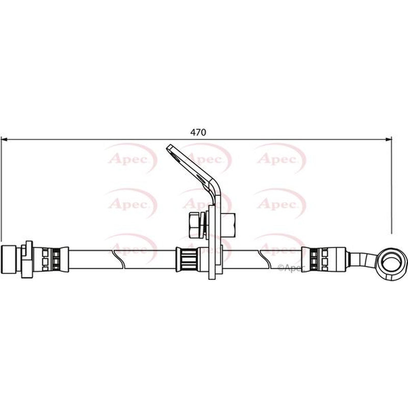 Apec Brake Hydraulic Hose Line Front Right fits Honda Accord VII 2003-2008