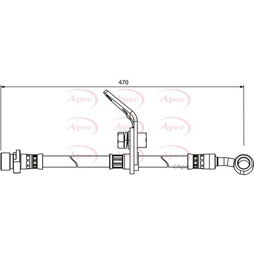 Apec Brake Hydraulic Hose Line Front Right fits Honda Accord VII 2003-2008
