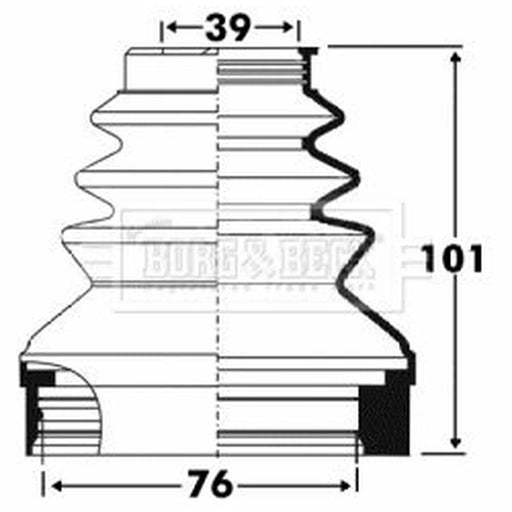 Borg & Beck Drive Shaft Bellow Kit transmission sided BCB2890