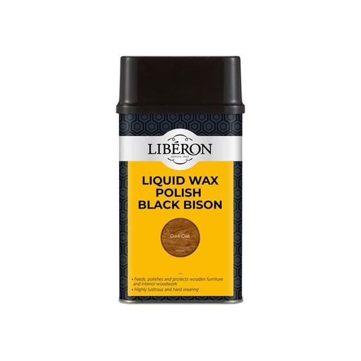 Liberon Liquid Wax Polish Black Bison Dark Oak 500ml Liberon - Dynamic Drive