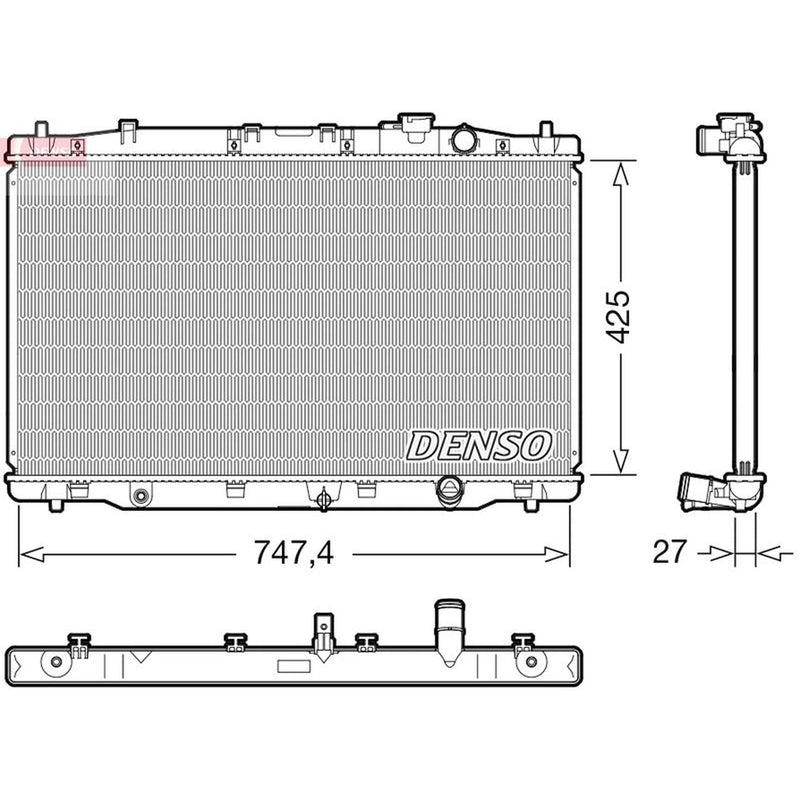 Denso Engine Radiator fits Honda Cr-V IV 2013-2018 1.6