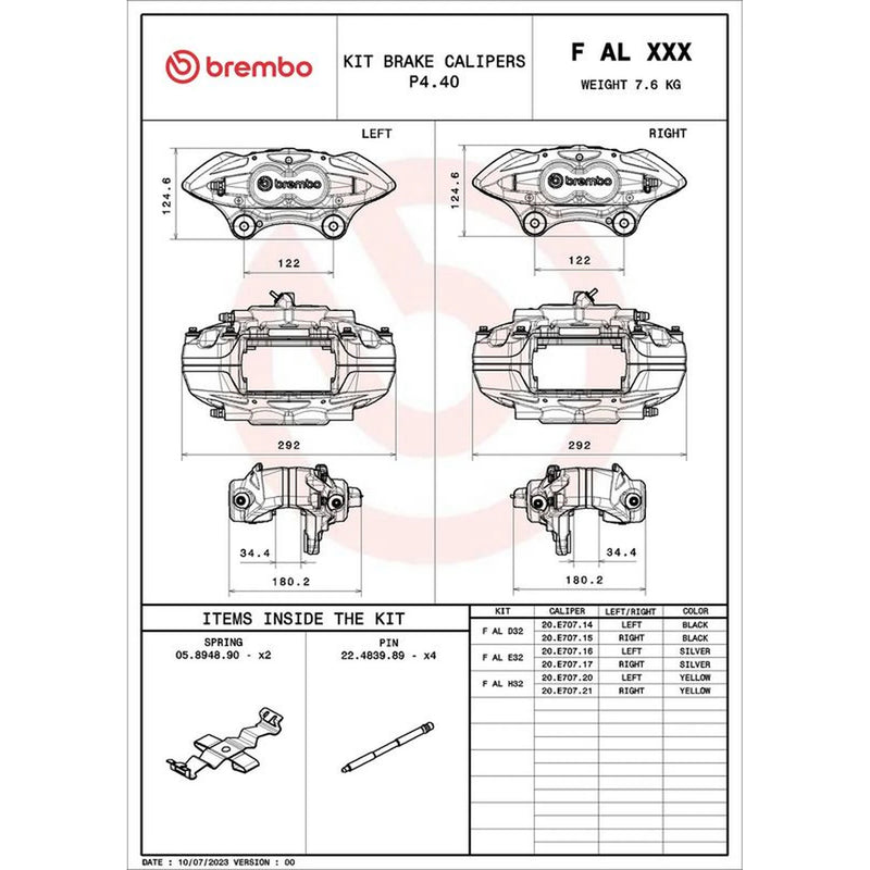 Brembo 2 x Brake Caliper Assembly Front fits BMW 1 Sports Hatch 2011-2019