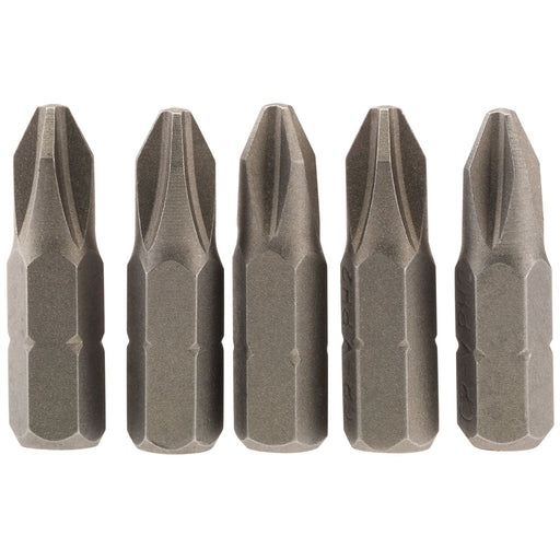 Draper Cross Slot Insert Bit, 1/4" Hex, 25mm Long, No.2 (Pack of 5) 64018 Draper - Dynamic Drive