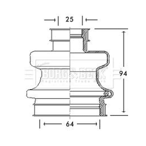 Borg & Beck Drive Shaft Bellow Kit transmission sided BCB2758