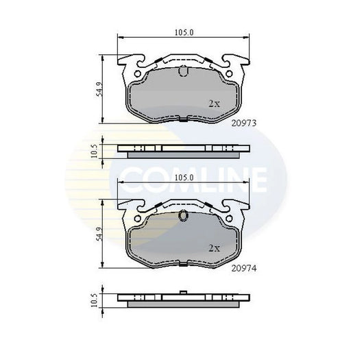 Comline 4 x Rear Brake Pad Set fits Citroën Saxo 1996-2004 1.6