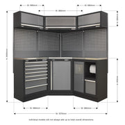 Sealey Superline Pro 1.6m Corner Storage System Stainless Worktop Sealey - Dynamic Drive