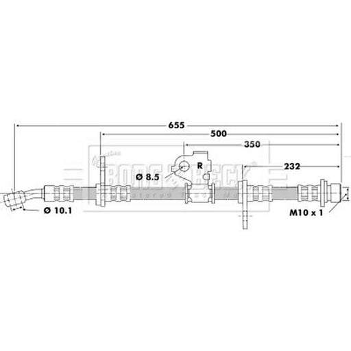 Borg & Beck Brake Hydraulic Hose Line Front Right BBH6199