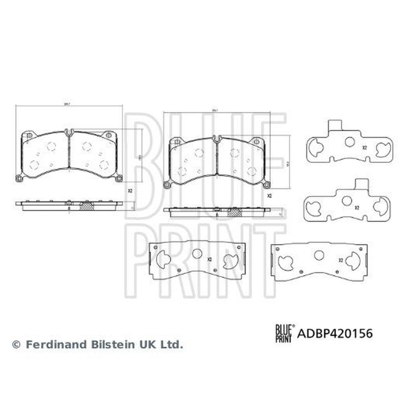 Blue Print Front Brake Pad Set fits Audi E-Tron 2018-2023