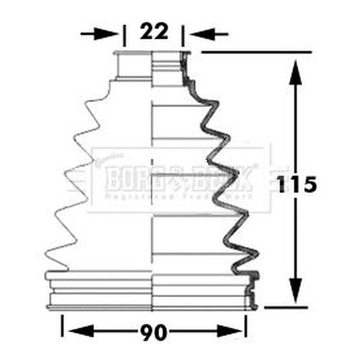 Borg & Beck Drive Shaft Bellow Kit Wheel Side Thermopl BCB6050